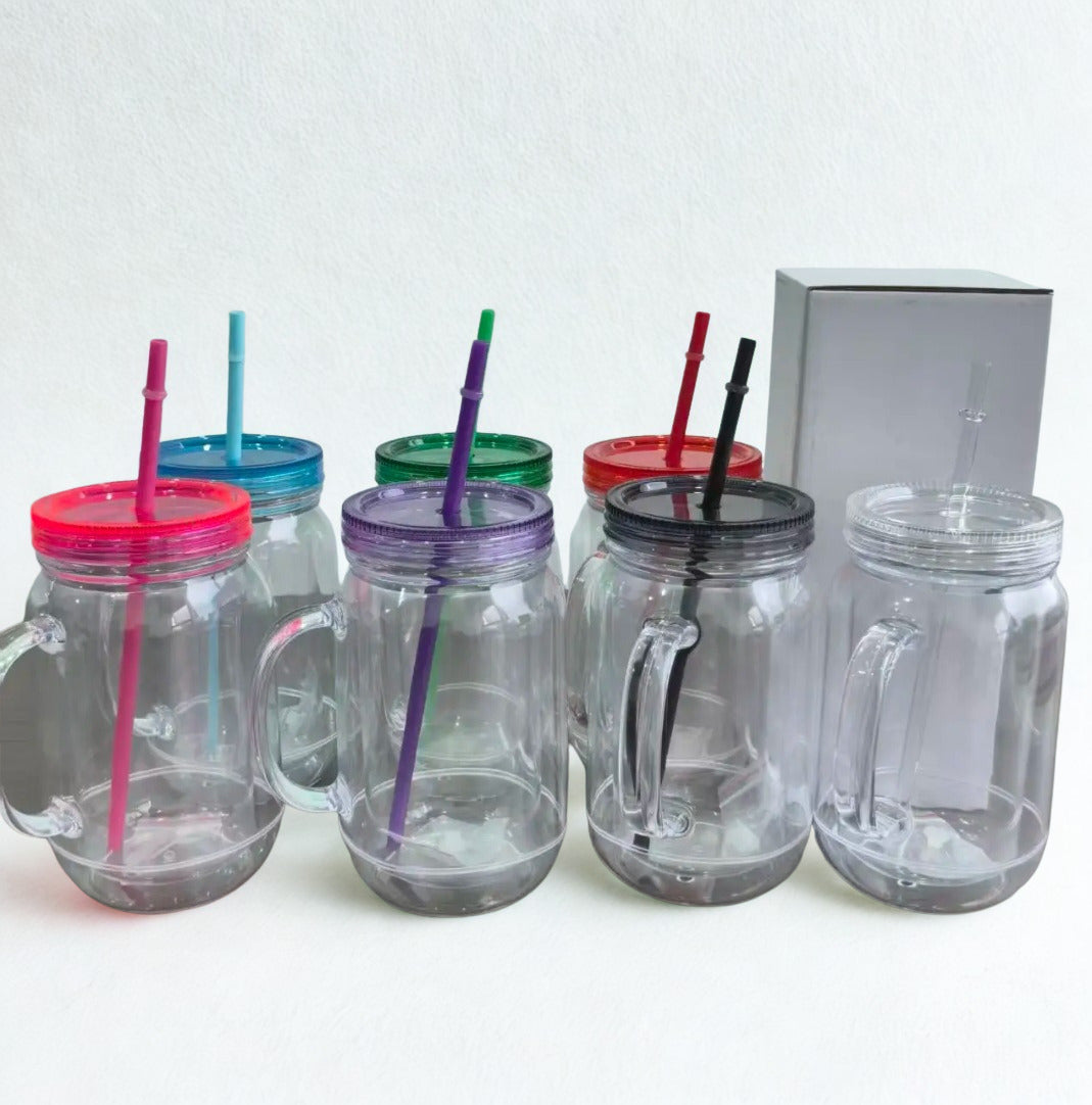 20oz Mason Snow Globe Cup w/handle