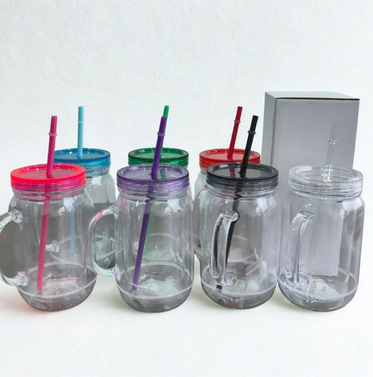 20oz Mason Snow Globe Cup w/handle